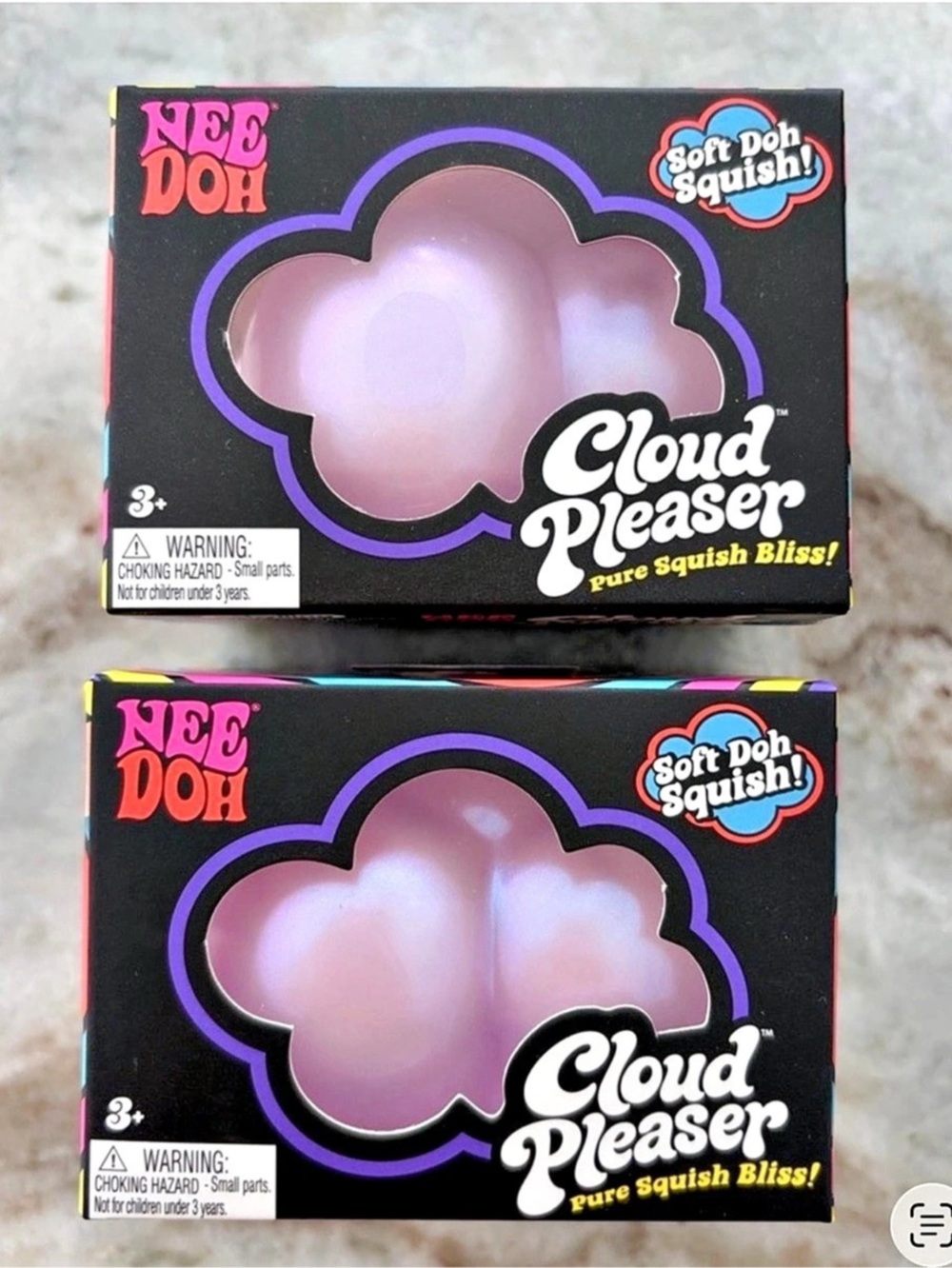 Nee Doh Cloud Pleaser Cloud Squish Toy Set Pink & Purple NWT